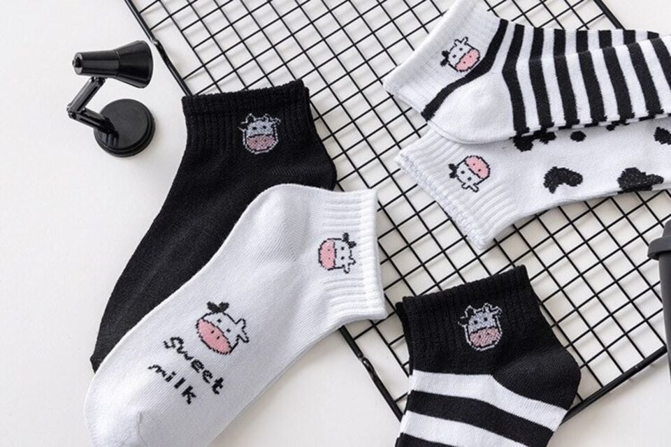 Sweet Milk Patterned Colorful Sports Socks