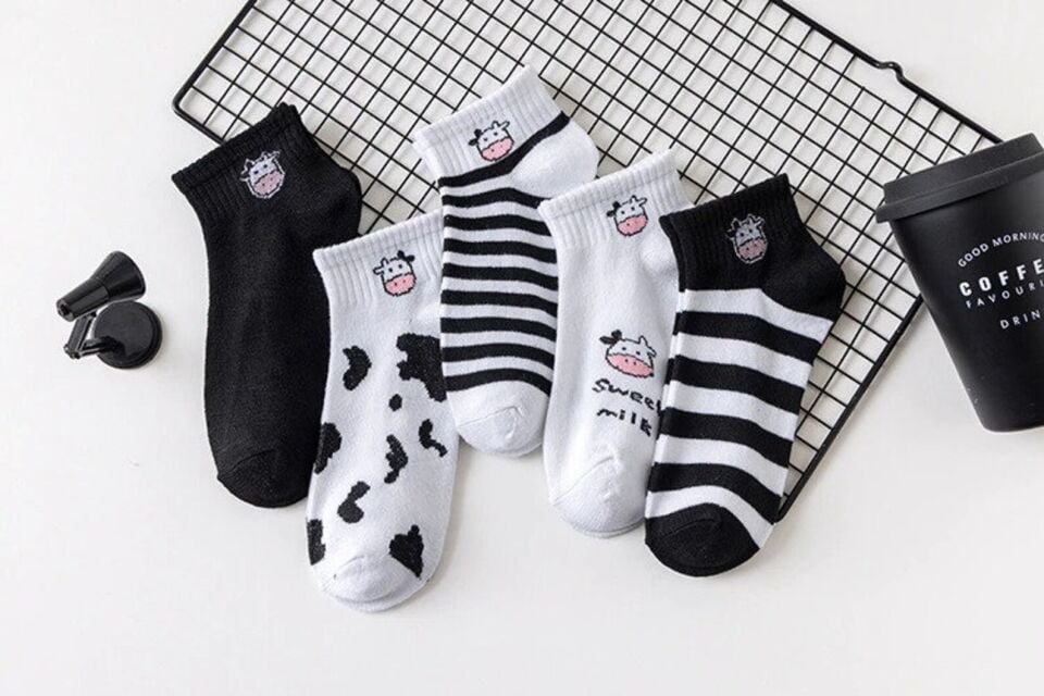 Sweet Milk Patterned Colorful Sports Socks