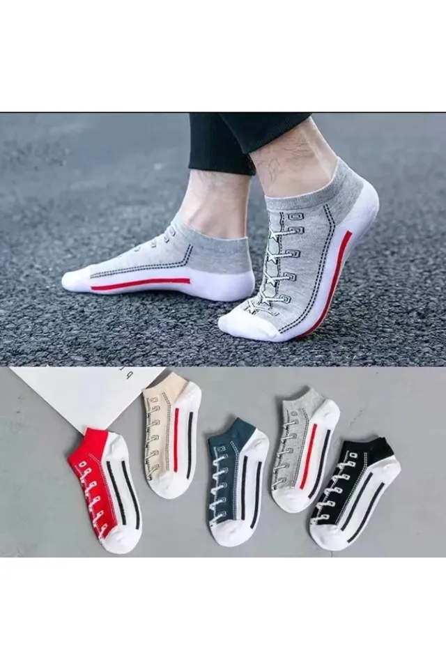 Converse Temalı Patik Çorap